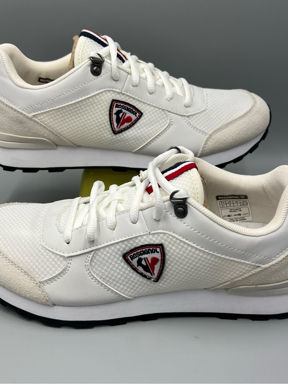 Rossignol Heritage Low Shoes, White Retro Sneakers, White, Red & Blue Men's Sz 8